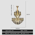 Modern crystal gold and black pendant light living room chandelier