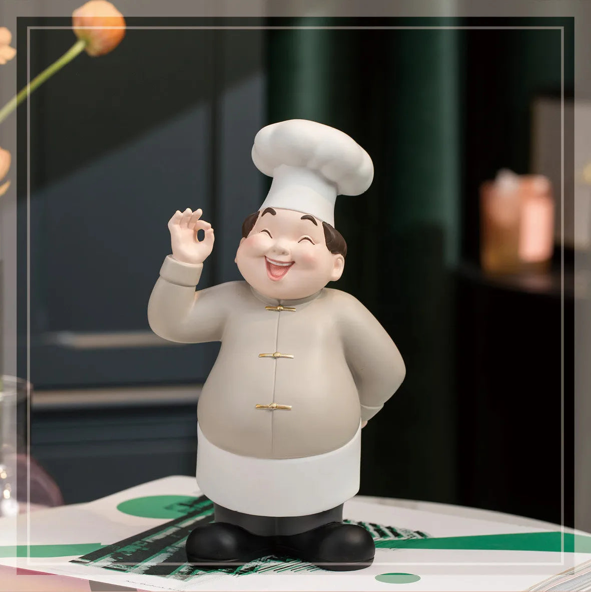 DecorBites™ Creative Chef Wine Rack Sculpture Cup Holder Wine Cabinet Bar Accessories
