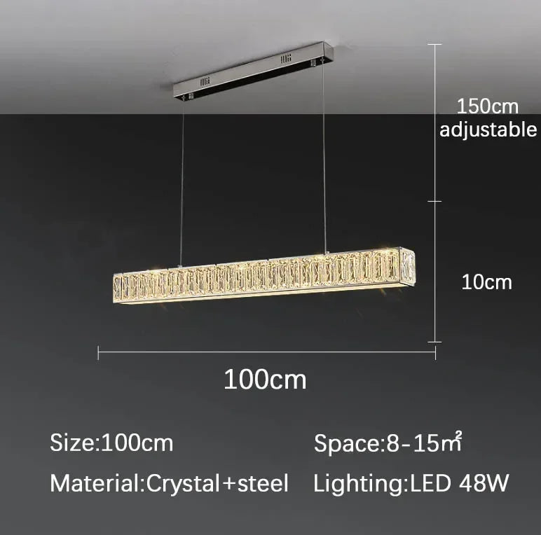 DecorBites™ Golden LED Crystal Chandelier for Modern Home Interior