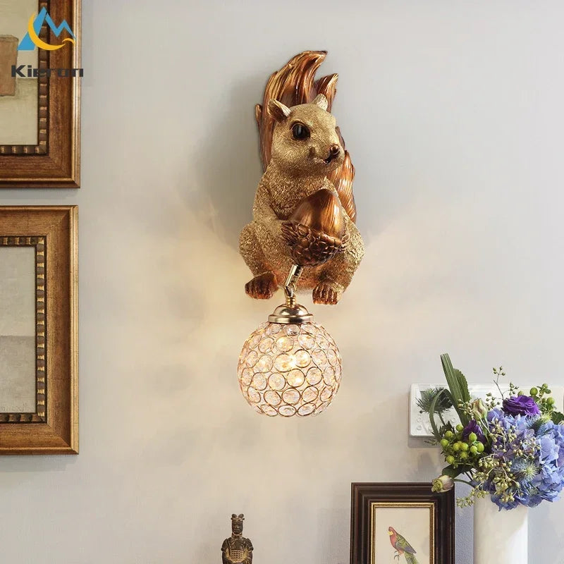 DecorBites™ Crystal LED Wall Lamp: Modern Owl Wall Lights for Bedroom, Dining Room, and Living Room