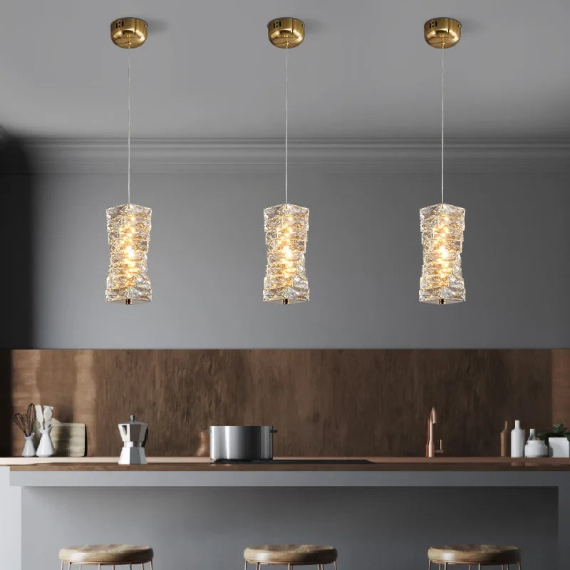DecorBites™ Crystal Dining Table Pendant Lamp: Elegant Led Decoration for Kitchen Island, Restaurant, Living Room