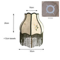 DecorBites™ Japanese Camellia Flower Jacquard Bell Lamp Shade with Tassels