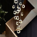Modern golden crystal chandelier ring lamp for dining room