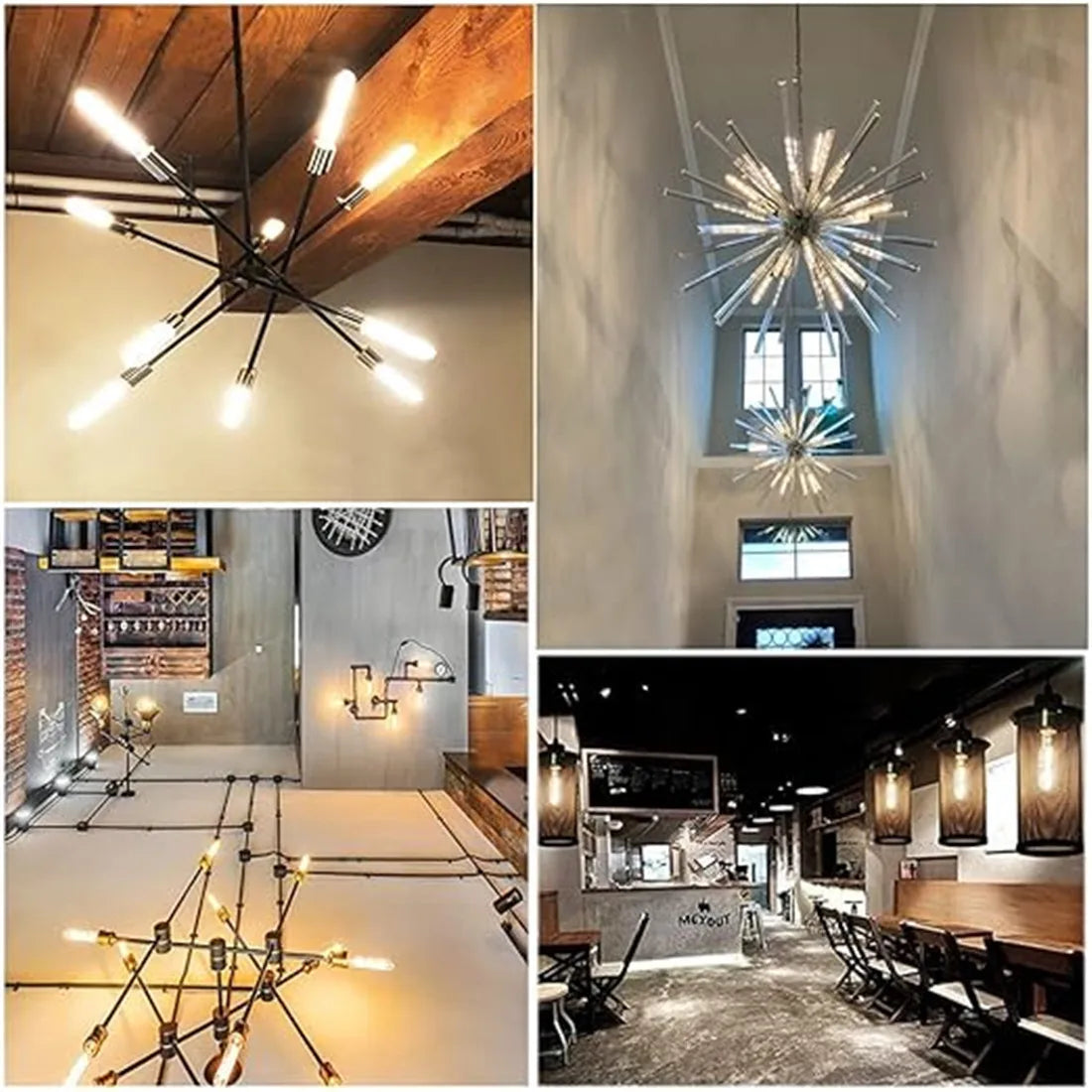 DecorBites™ LED Filament Tubular Edison Bulb 6000K T10 T185 T225 T30 T300 4W 6W 8W