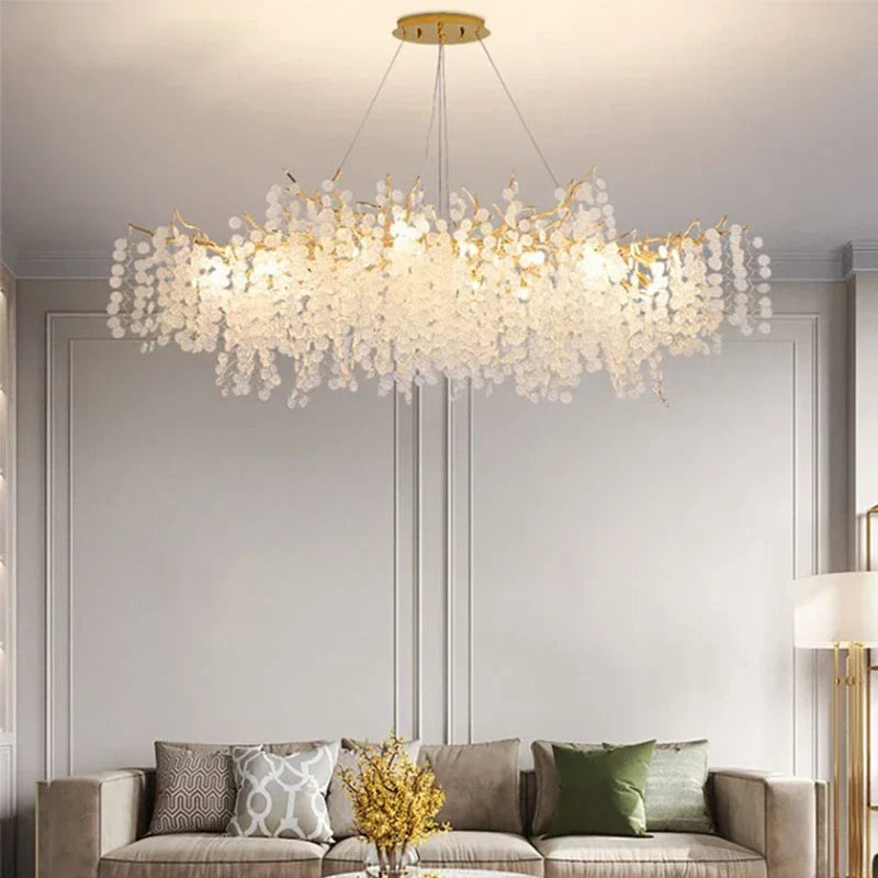 DecorBites™ Gold Tree Branch Chandelier: Elegant European Style Pendant Light for Home Decor