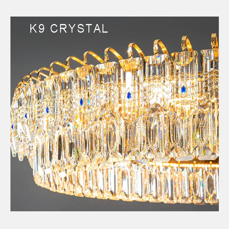 DecorBites™ Crystal Ceiling Chandelier, Nordic Luxury Double Lampara for Dining Table