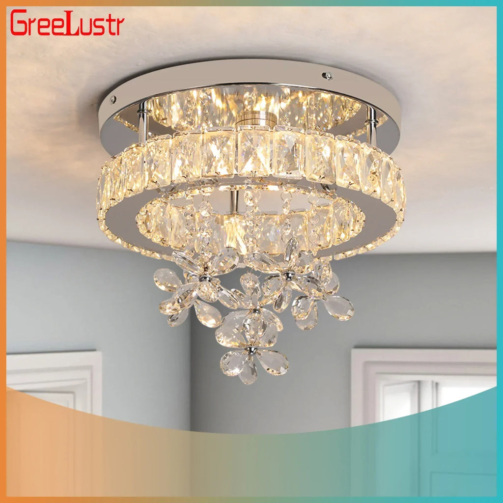 DecorBites™ Crystal LED Ceiling Chandelier for Luxury Living Room Decor