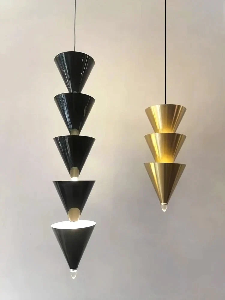 DecorBites™ Cream Bedroom Chandelier: Minimalist Cone Design, Long Line Branches