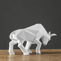 DecorBites™ Geometric Bull Sculpture: Modern Abstract Cattle Figurine for Home Decor