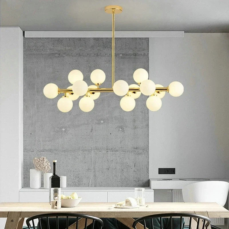 DecorBites™ Glass Ball LED Chandelier Pendant Lamp, Modern Round Design for Home Decor Lighting