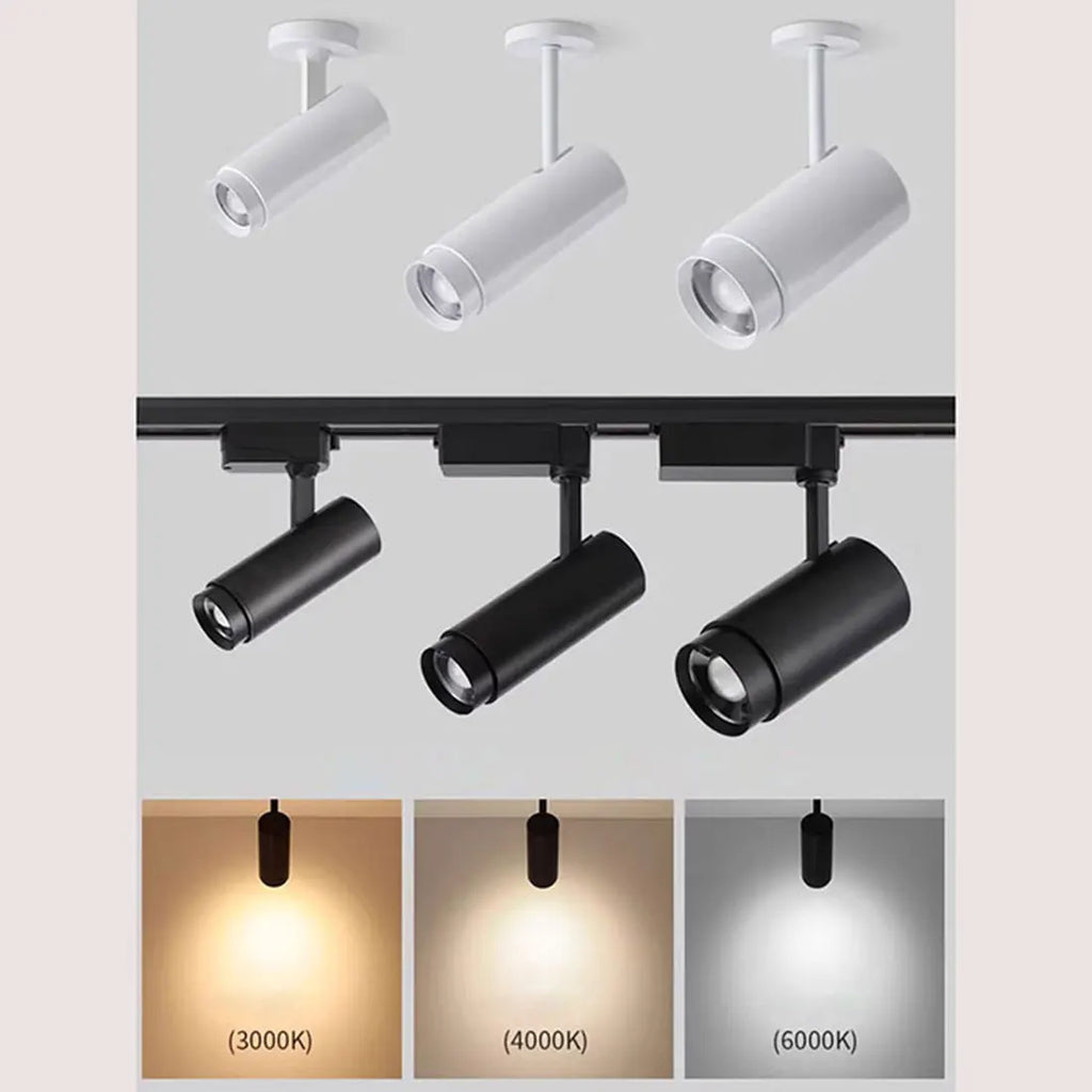 DecorBites™ Adjustable Focus Industrial Black Track Spotlights