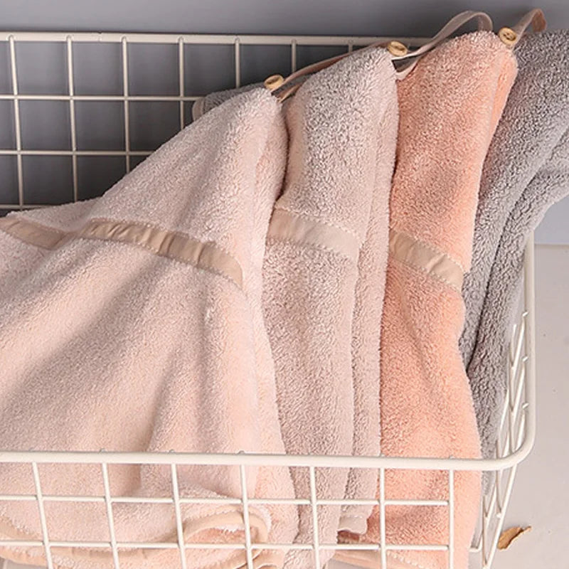 DecorBites™ Coral Velvet Hand Towel: Round Cute Style, Super Absorbent & Soft for Bath