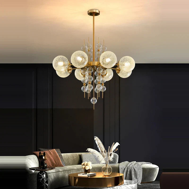 DecorBites™ Gold Chrome Bubble Ceiling Chandelier: 2025 Trend Hanging Lamps for Living Room