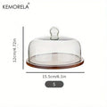 DecorBites™ Creative Wooden Cake Pan Food Storage Box with Glass Lid