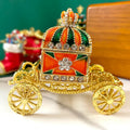 DecorBites™ Enamel Crown Jewelry Box Carriage Figurine Wedding Ring Holder Shrine Home Decor