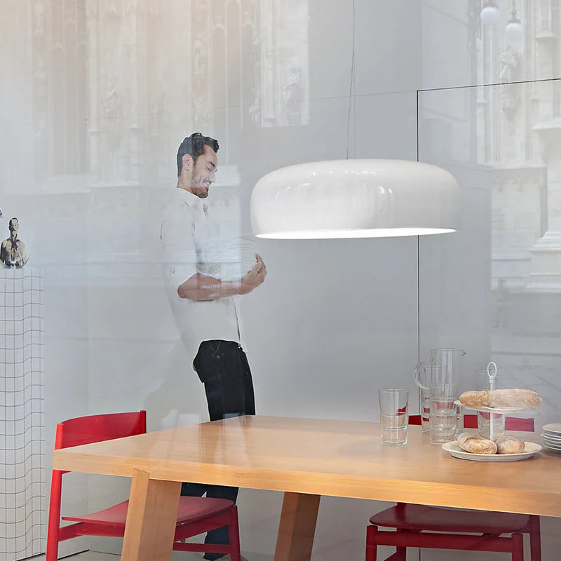 DecorBites™ Glossy Black Round Nordic Pendant Light for Dining Room and Bar Decor