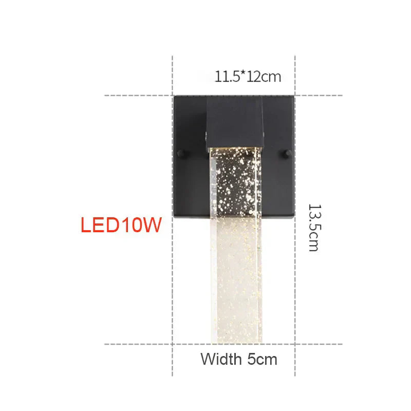 DecorBites™ Crystal LED Outdoor Wall Light IP65 Waterproof Sconce for Balcony Garden