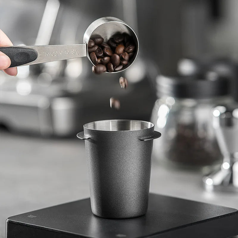 DecorBites™ Espresso Dosing Cup: Coffee Powder Feeder & Distributor for Espresso Machine