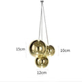 DecorBites™ Glass Ball Pendant Lamp - Modern Chrome Chandelier for Home Dining Bedroom Decor