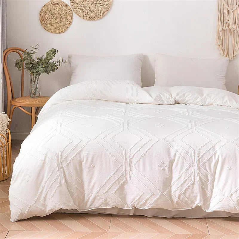 DecorBites™ Geometric Cut Flowers Duvet Cover Set King Size High Quality Bedding