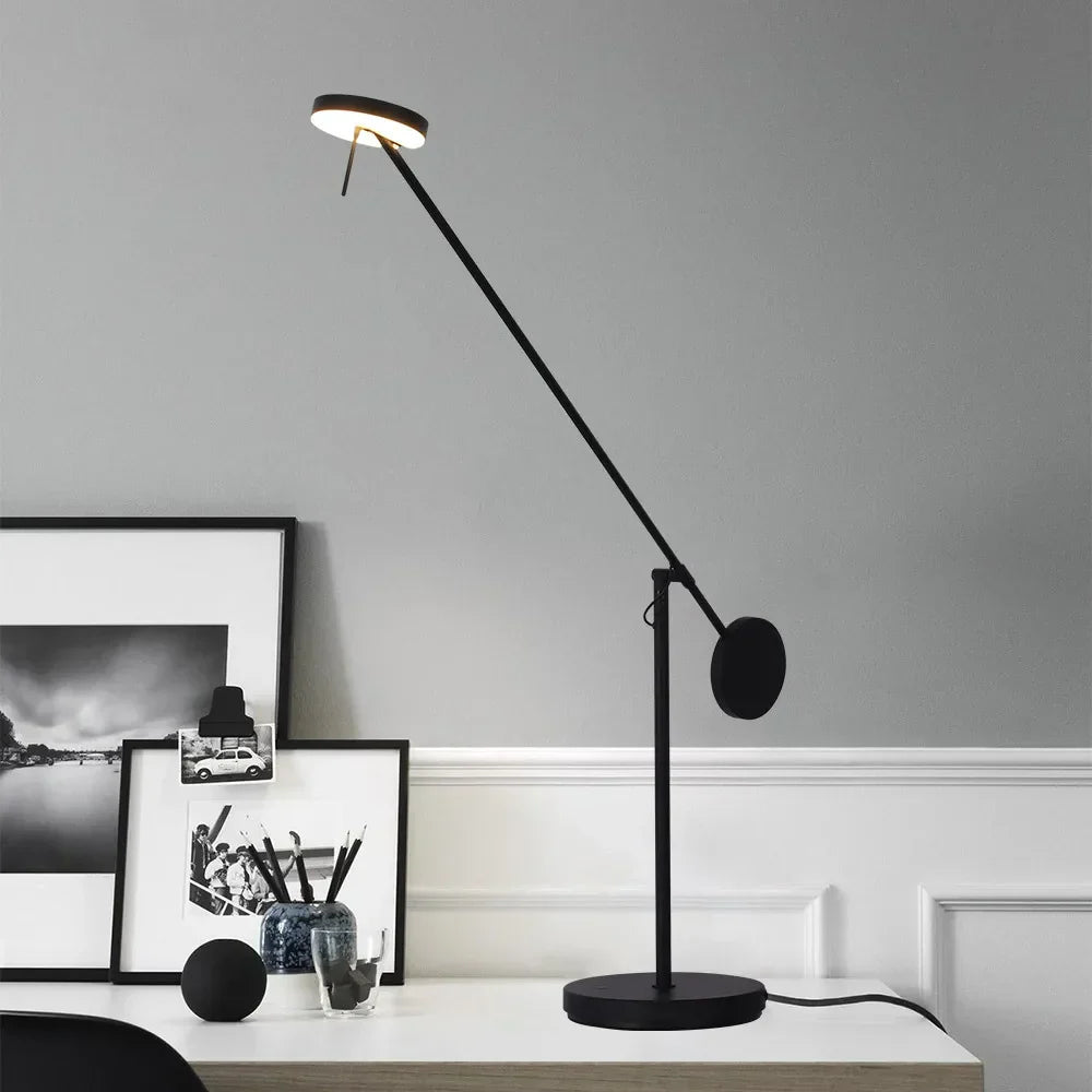 DecorBites™ Industrial Swing Arm Table Lamp - Modern Lighting for Living/Bedroom, Office, Study