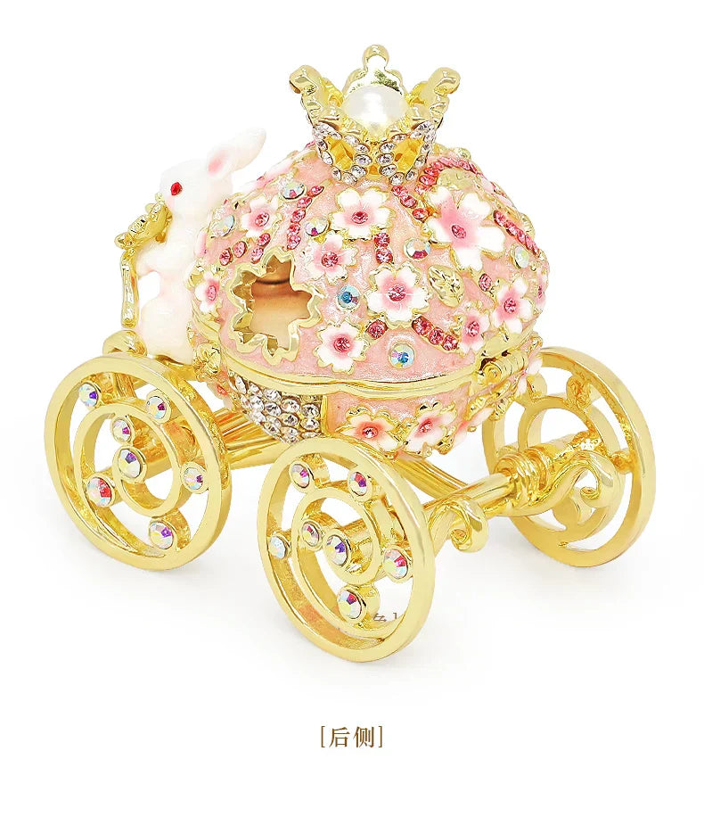DecorBites™ Enameled Animal Figurine Jewelry Trinket Box | Collectible Wedding Ring Holder & Home Decor