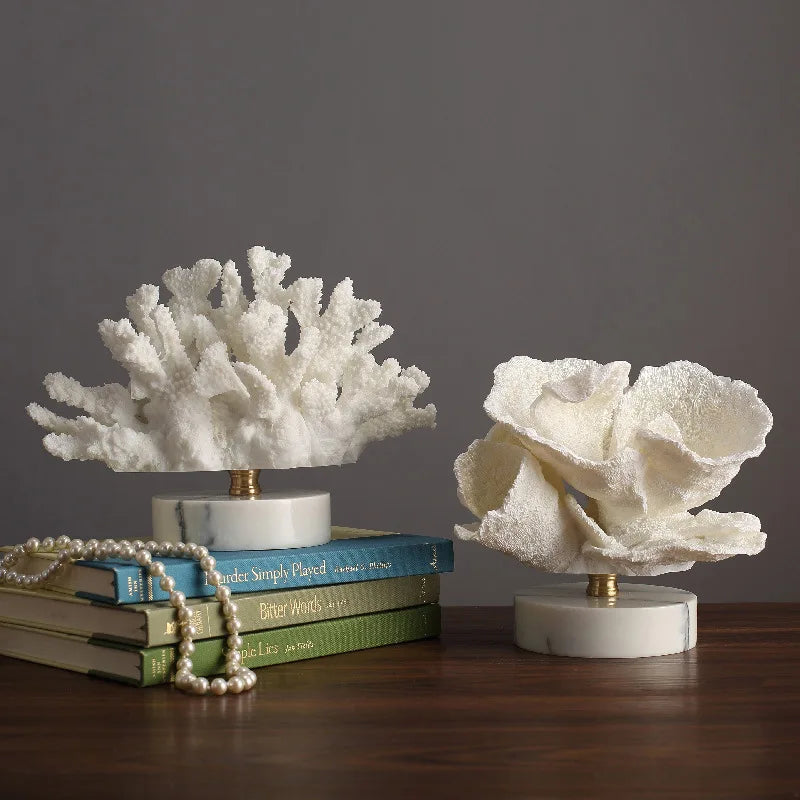 DecorBites™ Coral Crystal Tree Glass Vase Metal Frame Resin Ocean Figurines, Home Decor