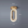 DecorBites™ Crystal Oval Gold Ring Pendant Light Chandelier for Living Room & Bedroom