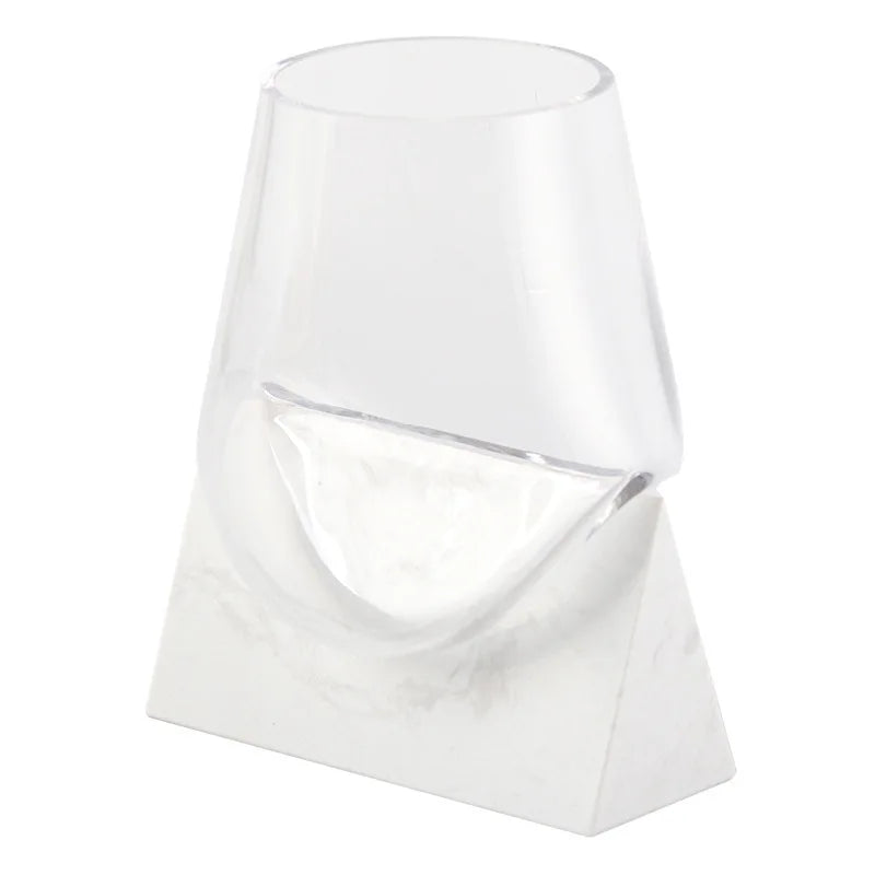 DecorBites™ Abstract Glass Vase with Marble Base for Home Decoration