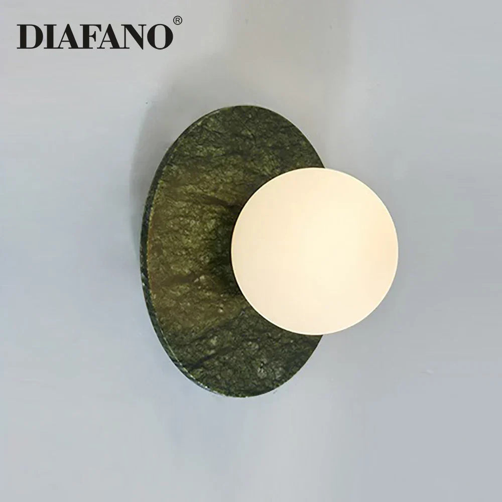 DecorBites™ Green Marble LED Wall Lamp for Luxury Living Room Decor