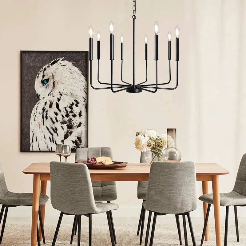 DecorBites™ Iron Chandelier for American Rural Style Living Room Kitchen Dining Bedroom