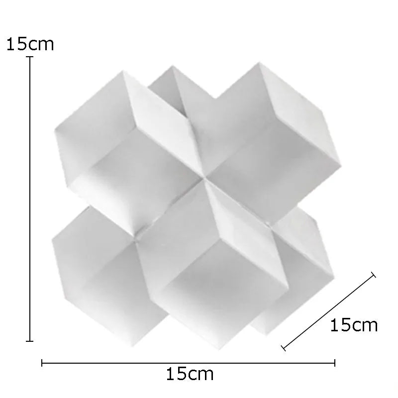 DecorBites™ Cross Crystal Geometric Glass Sculpture Desk Decoration Frosted Square Statue