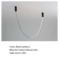 DecorBites™ Leather Luminous Line Chandelier | Modern Minimalist Duplex Dining Room Office Art Luxury Lamp
