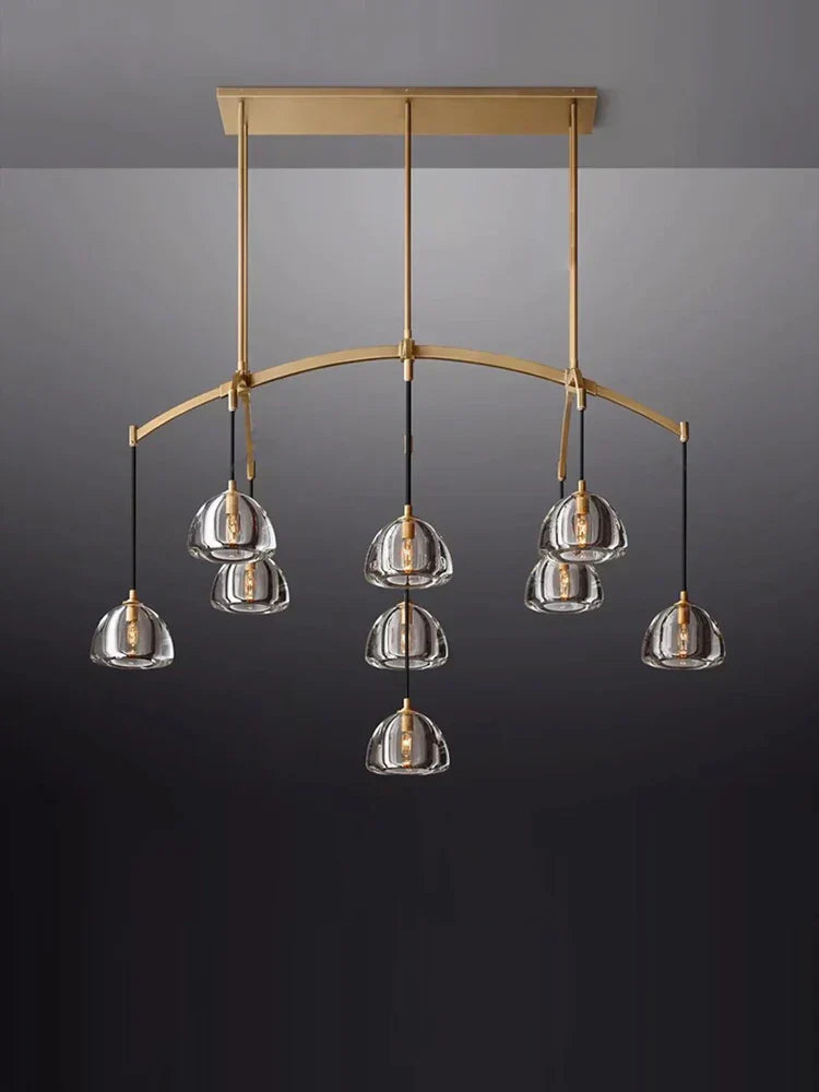 DecorBites™ Black Brass American Series Crystal Copper LED Chandelier for Dinning Room