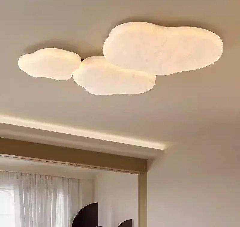 DecorBites™ French Cream Silk Ceiling Light | Simple Wabi-Sabi Style Retro Bedroom Lamp