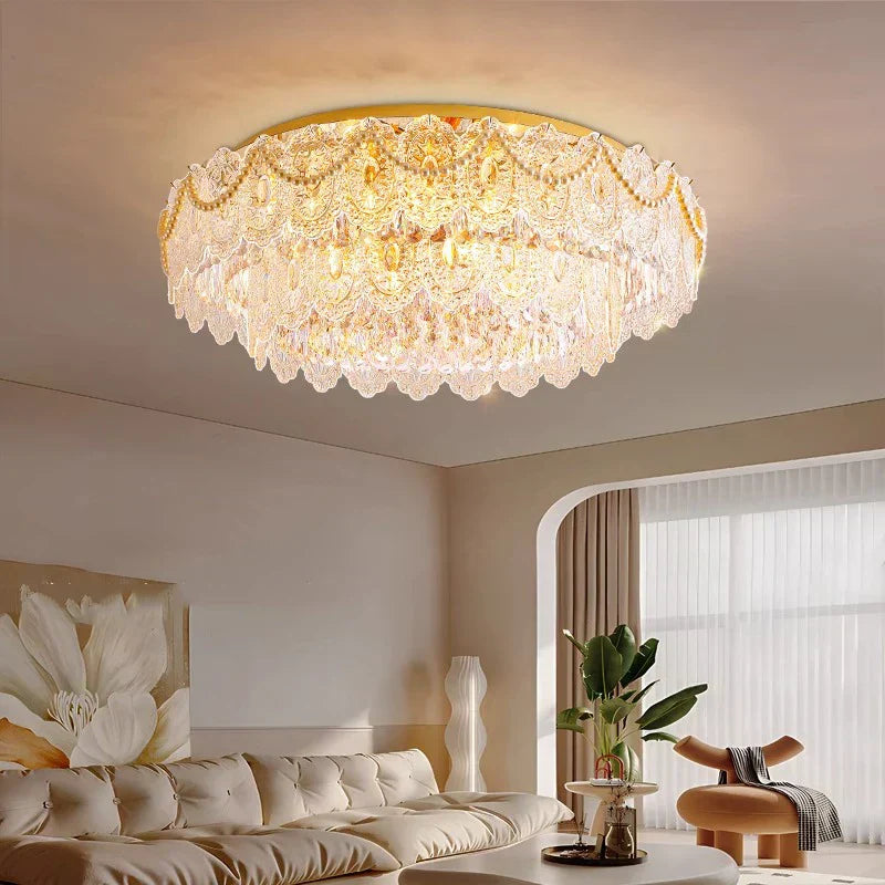 DecorBites™ Gold Pearl Pendant Chandelier - Living Room & Bedroom Decor