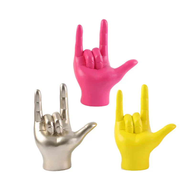 DecorBites™ Abstract Hand Love Sculpture: Nordic Style Resin Figurine for Home Decor