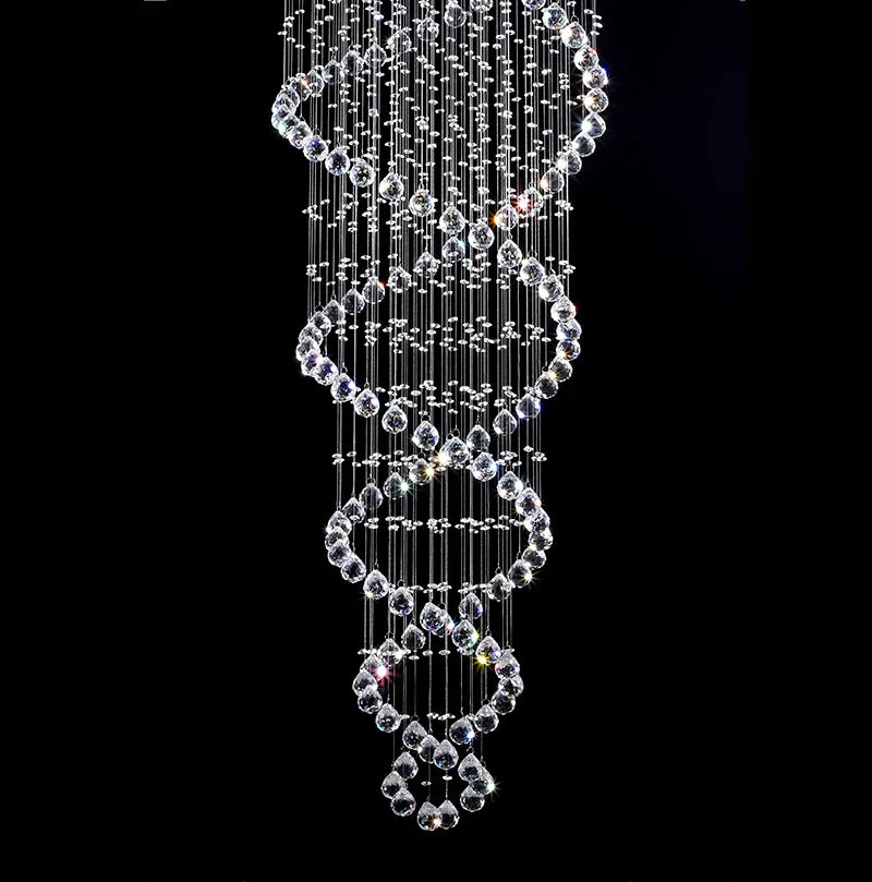 DecorBites™ Crystal LED Chandelier for Staircase Stair Luxury Hotel Pendant Lights