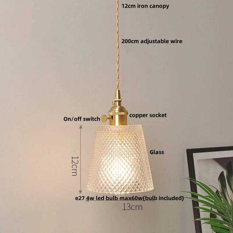 DecorBites™ Copper Knob Iron LED Pendant Light - Adjustable Nordic Modern Hang Lamp