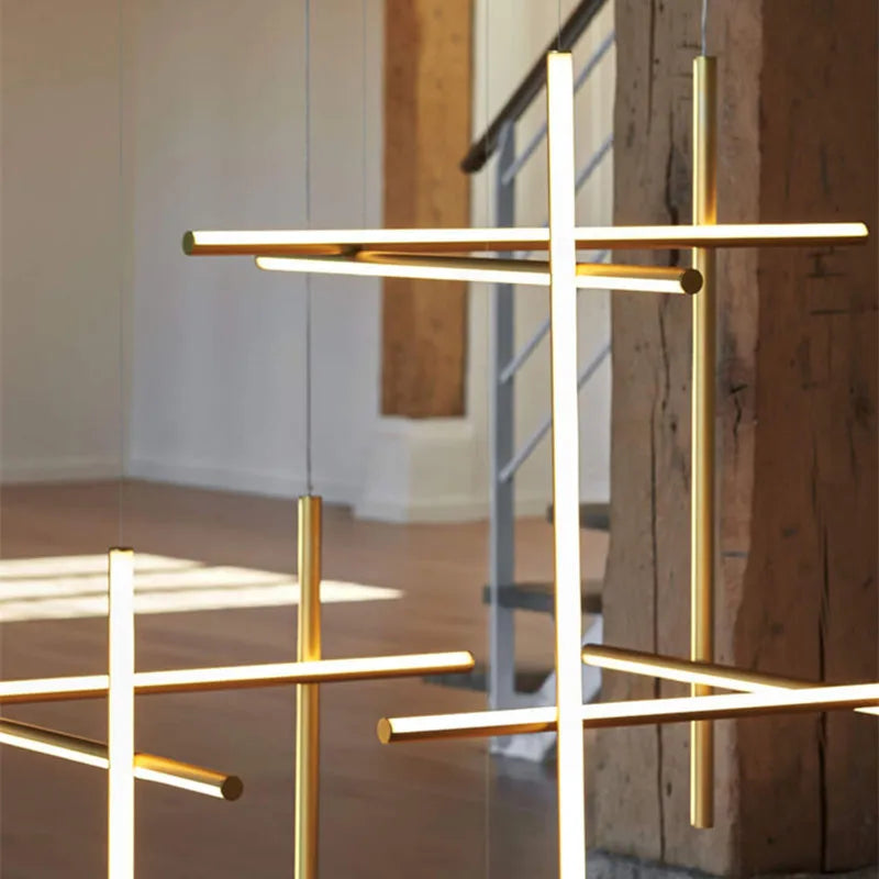 DecorBites™ LED Linear Ceiling Chandelier Italian Designer Luxury Dining Room Chandelier