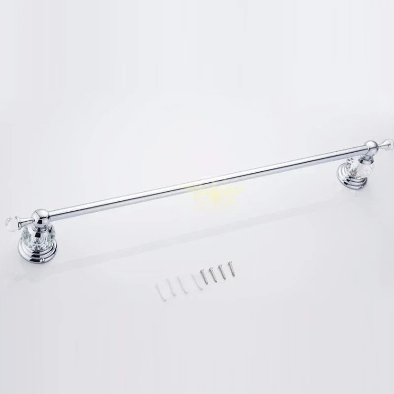 DecorBites™ Crystal Chrome Towel Bar - Stainless Steel Bathroom Accessories