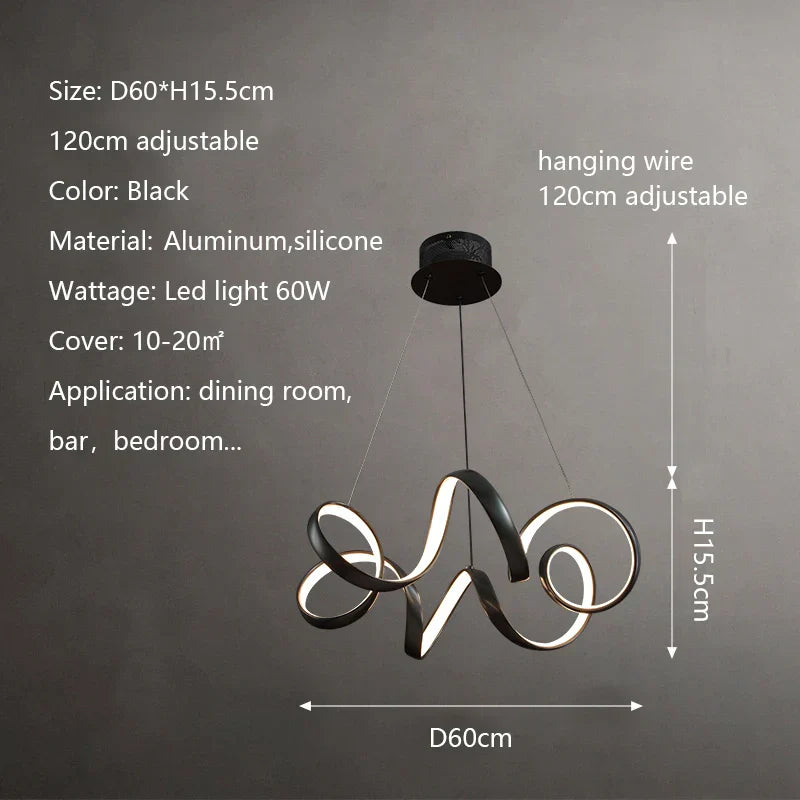 DecorBites™ Creative Twisted LED Chandelier for Living Room Bedroom Lighting