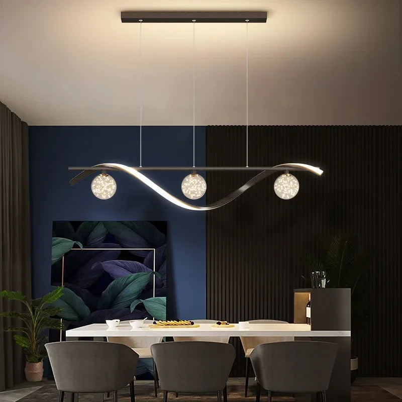 DecorBites™ Glass Ball LED Chandelier Pendant Light for Modern Living and Dining Room