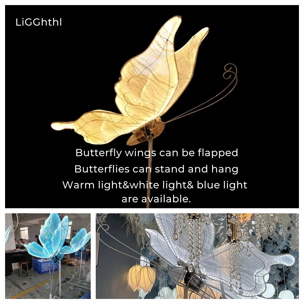 DecorBites™ LED Butterfly Wing Lace Hanging Lamps for Romantic Decoration and Party Lights