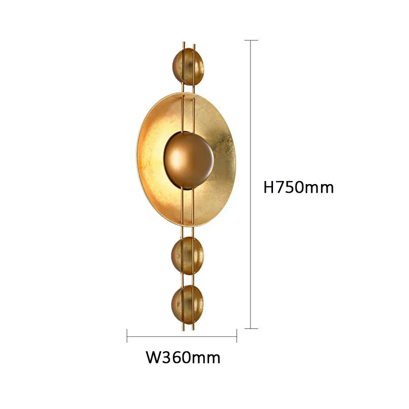 DecorBites™ Gold Round Villa Wall Lamp: Retro LED Lighting for Corridor, Living Room, Bedroom.