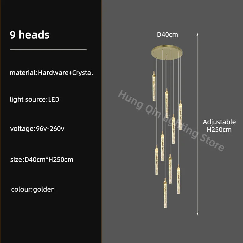 DecorBites™ Crystal Chandelier: Modern Luxury Pendant Lighting for Home Decor