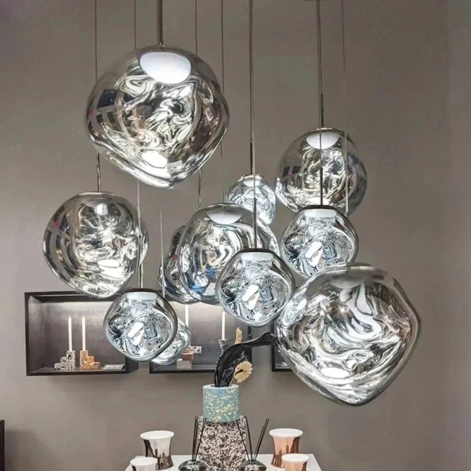 DecorBites™ Lava Glass LED Chandelier Pendant Light Modern Indoor Hanging Lamp for Home Decor
