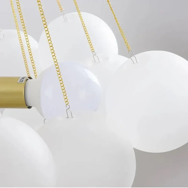 DecorBites™ Glass Ball LED Chandelier Pendant - Modern Hanging Light Fixture for Dining Room