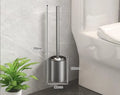 DecorBites™ Black Aluminum Toilet Brush Holder Set with Scrub Brush