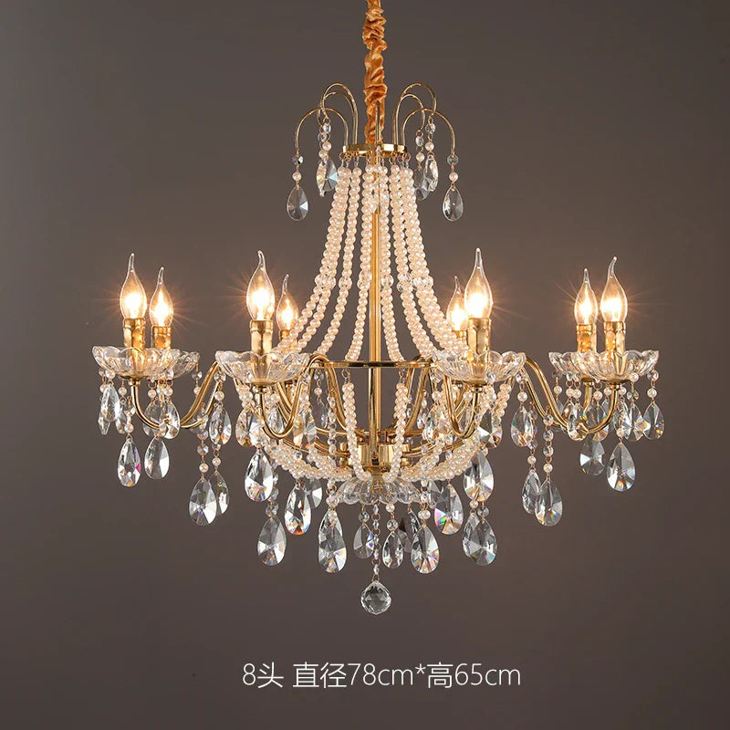 DecorBites™ French Pearl Chandelier, Elegant Retro Design for Luxurious Living Spaces